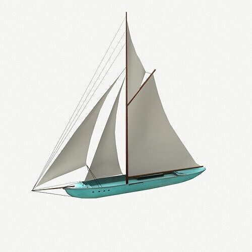 Sailboat Low-Poly PBR Low-poly 3D model