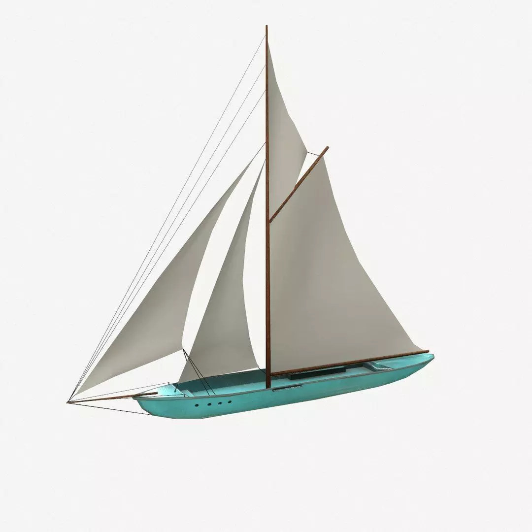 Sailboat Low-Poly PBR Low-poly 3D model_0