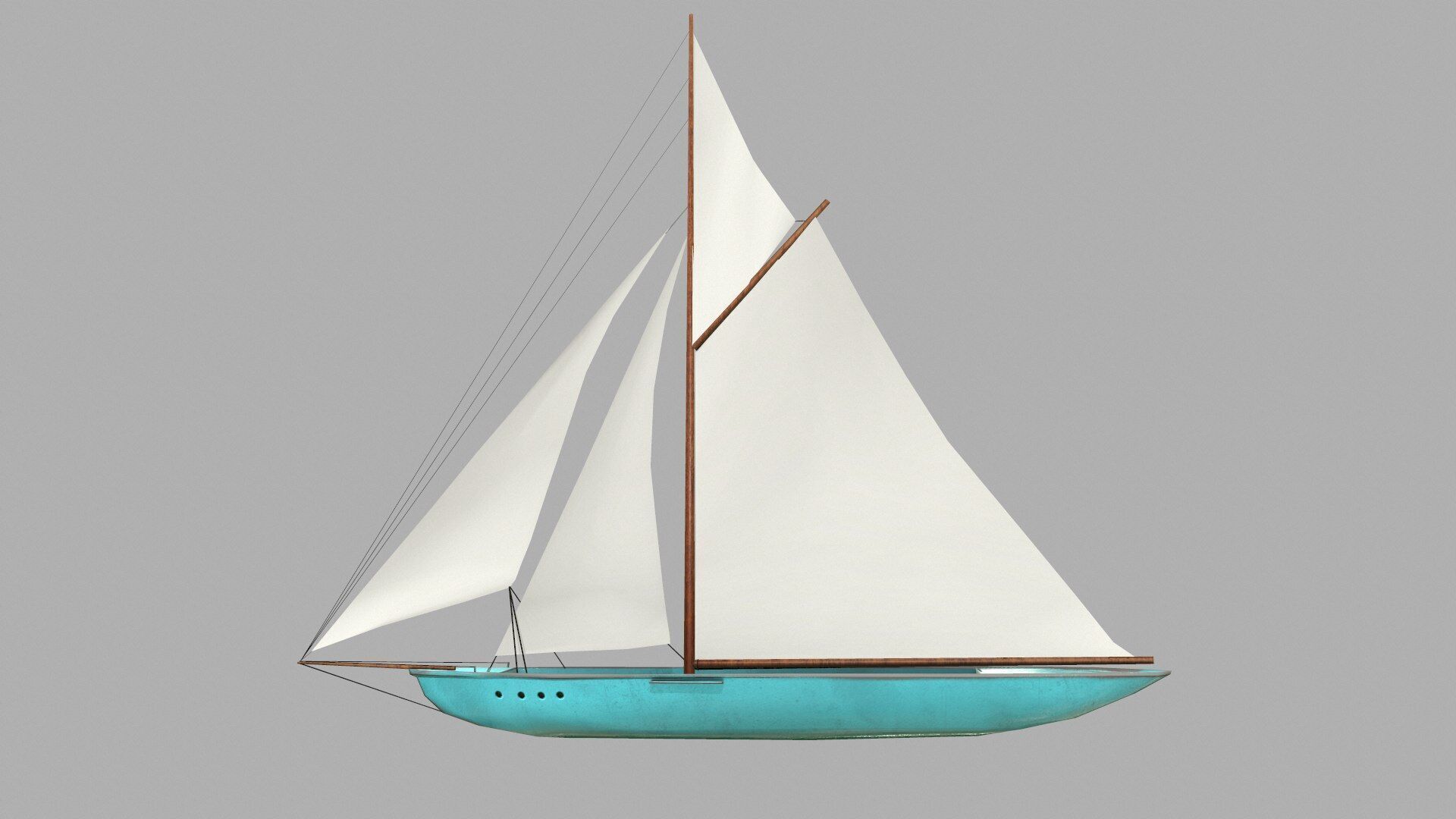Sailboat Low-Poly PBR Low-poly 3D model_2