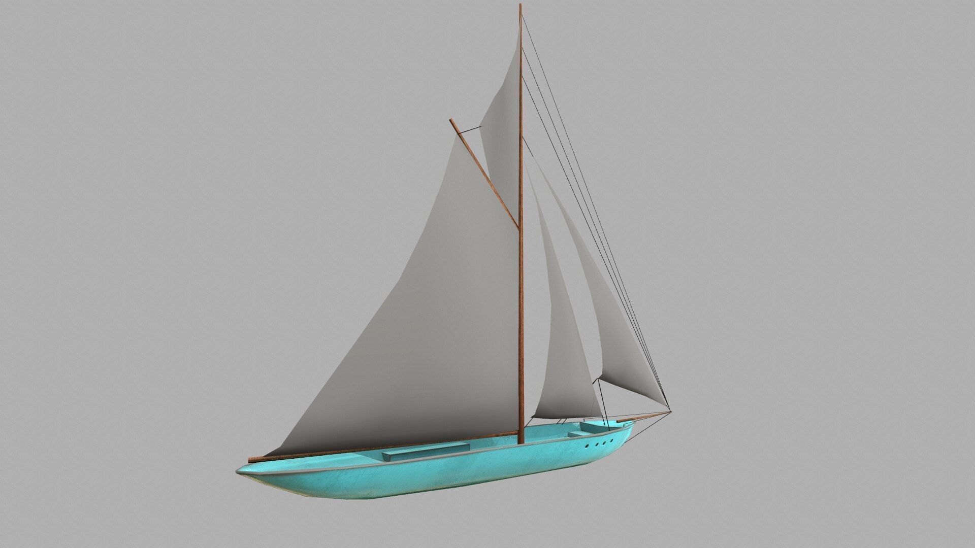 Sailboat Low-Poly PBR Low-poly 3D model_4