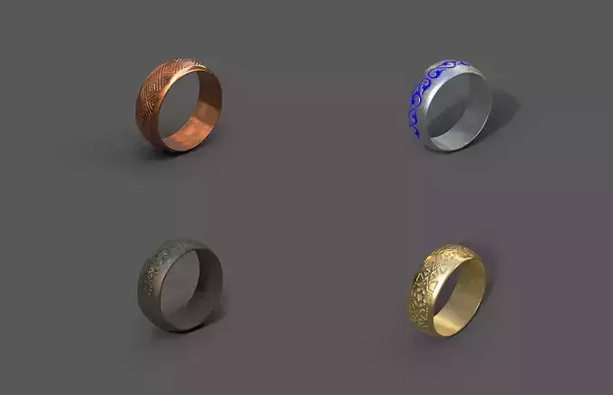 High-Quality 3D Ring Model Pack 4