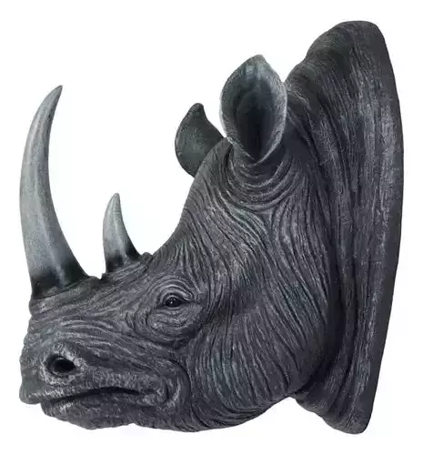 Wildlife Statue Monolith Pachyderm Asian African Rhinos Animal