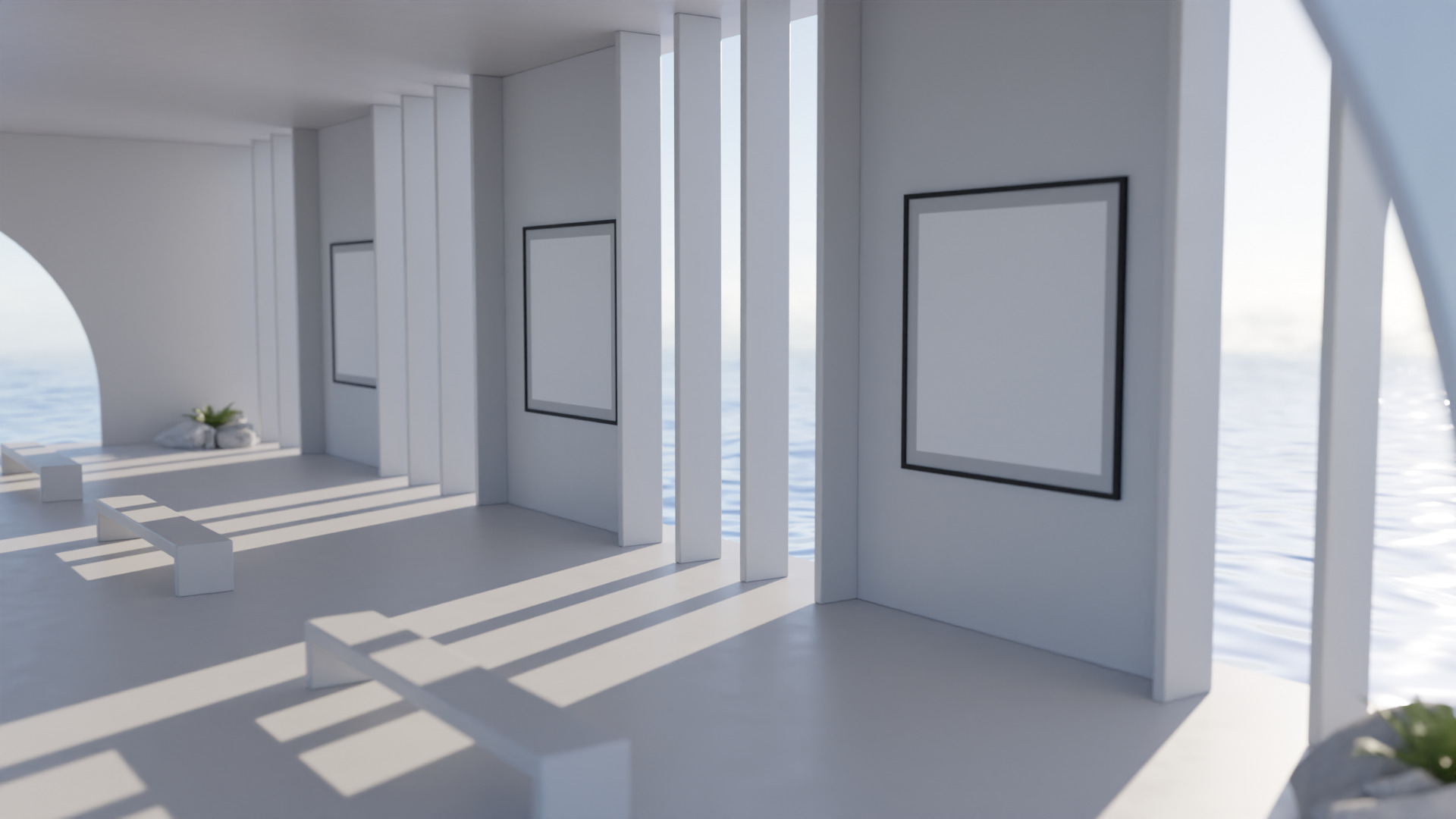 Art Gallery 03 - Baked - Metaverse Low-poly 3D model_1