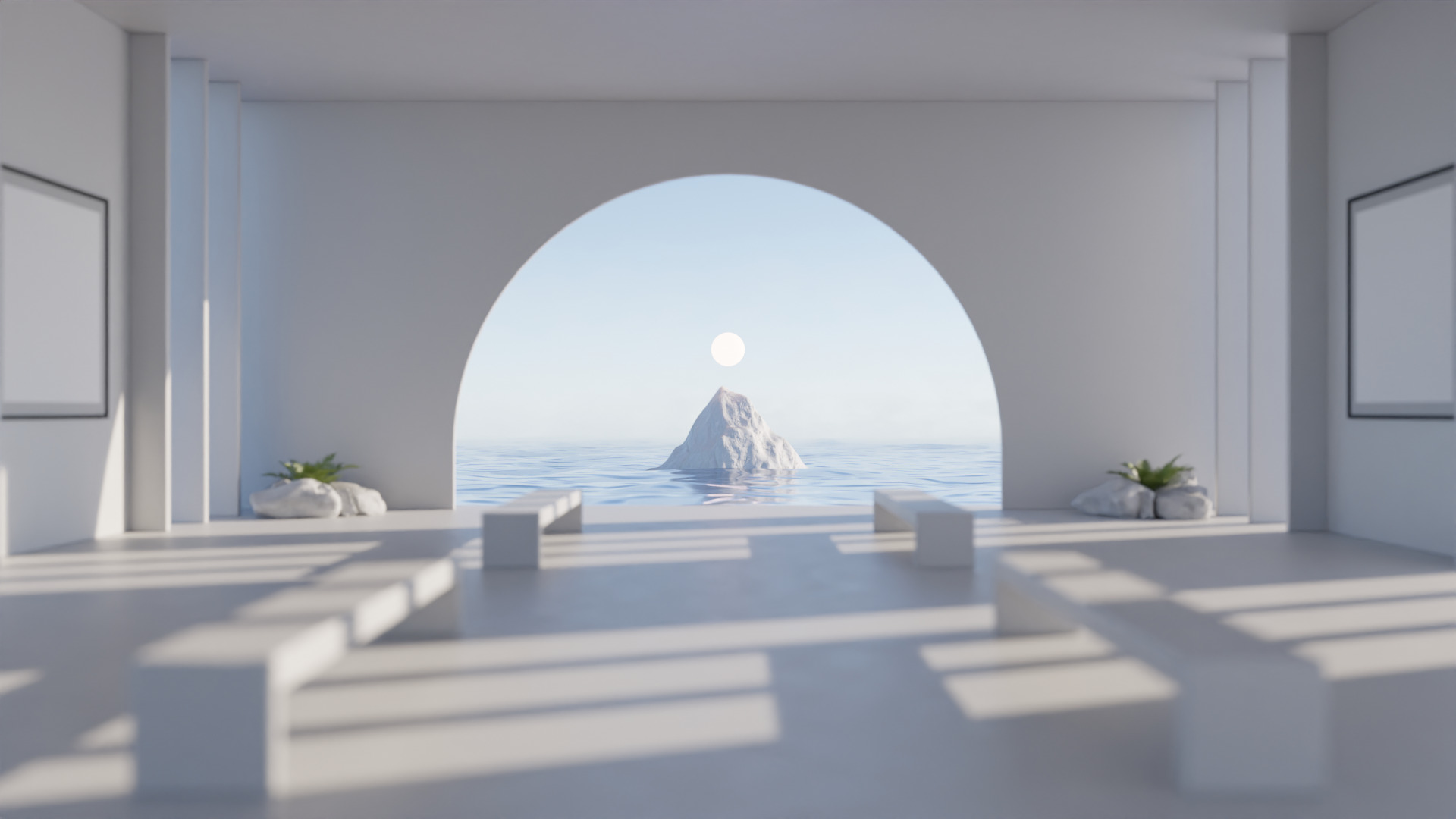 Art Gallery 03 - Baked - Metaverse Low-poly 3D model_5