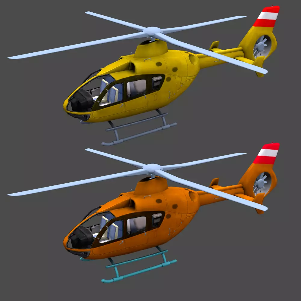 H145 Light Twin Airbus Low-Poly  Low-poly 3D model_0