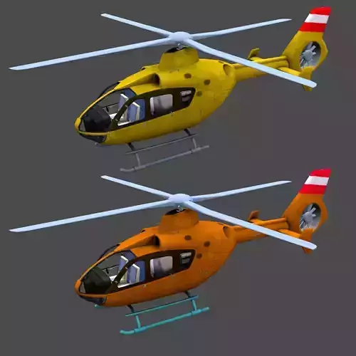 H145 Light Twin Airbus Low-Poly  Low-poly 3D model