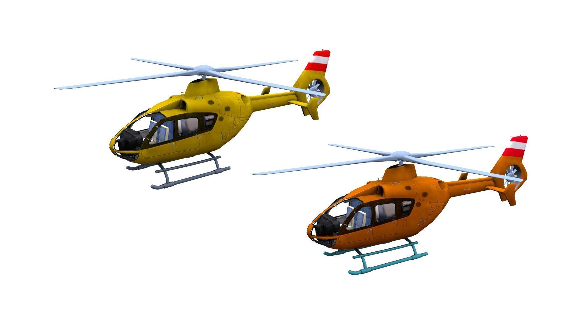 H145 Light Twin Airbus Low-Poly  Low-poly 3D model_1