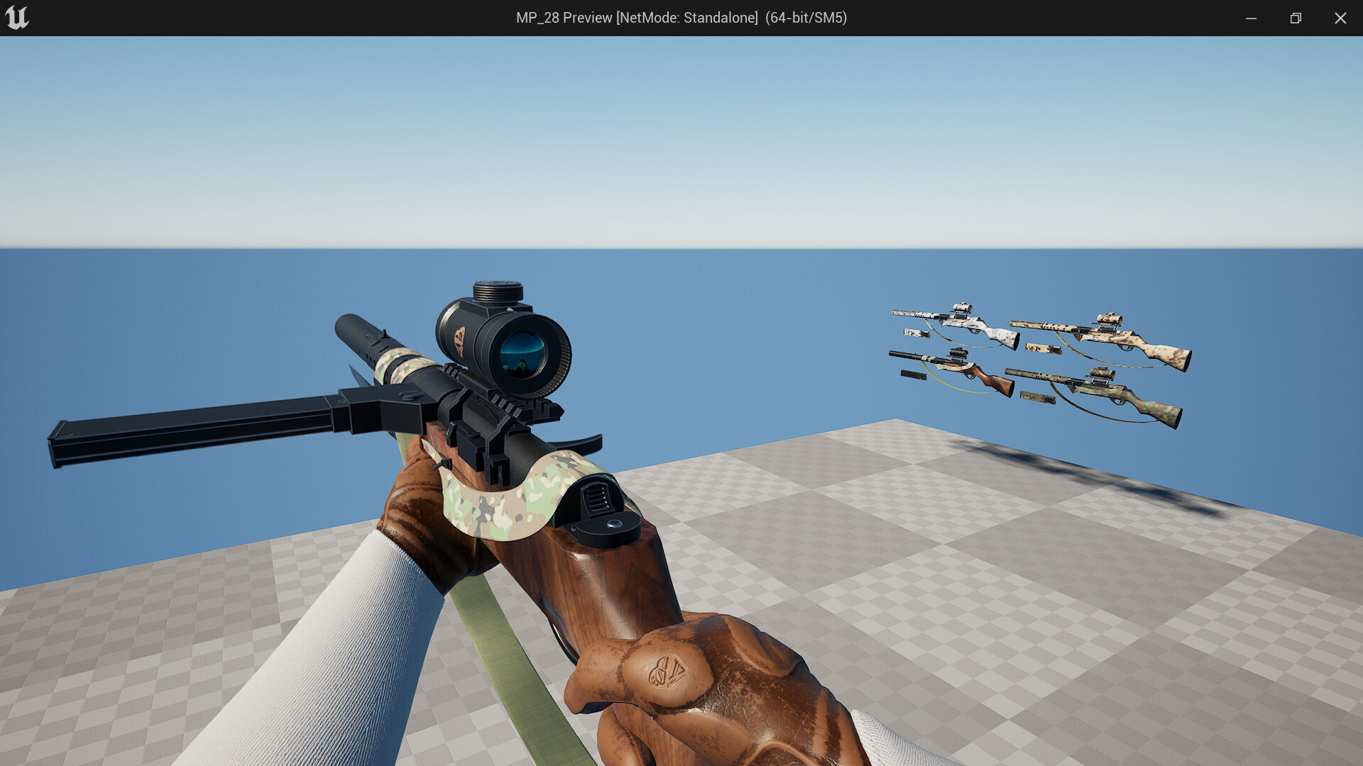 MP 28 ww2 weapon Fps-Tps Low-poly 3D model_8