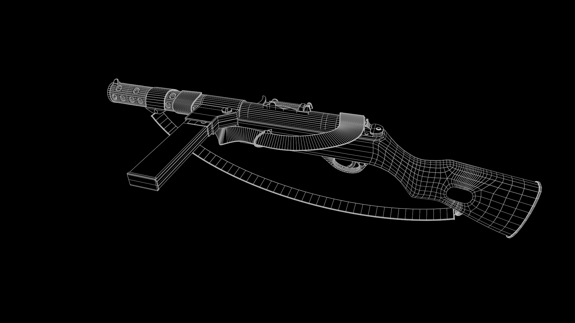 MP 28 ww2 weapon Fps-Tps Low-poly 3D model_11