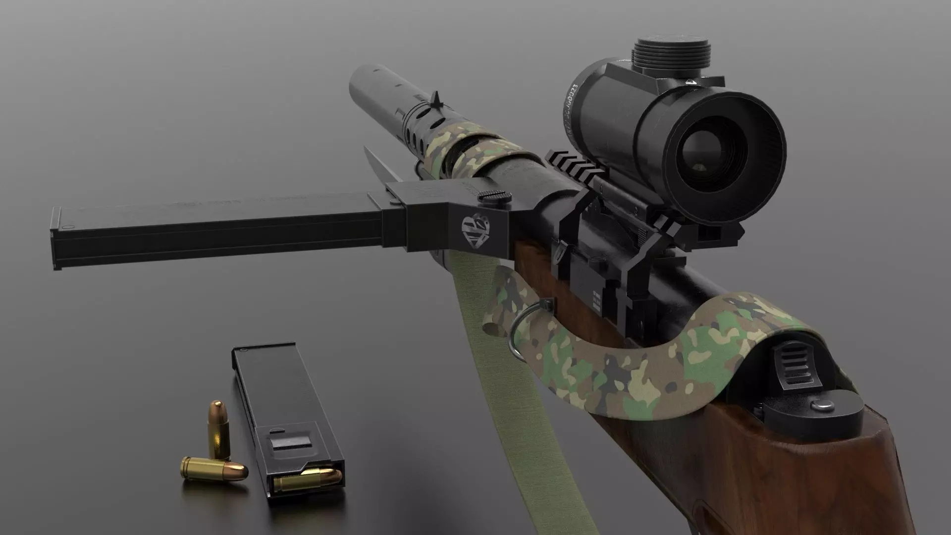 MP 28 ww2 weapon Fps-Tps Low-poly 3D model_0