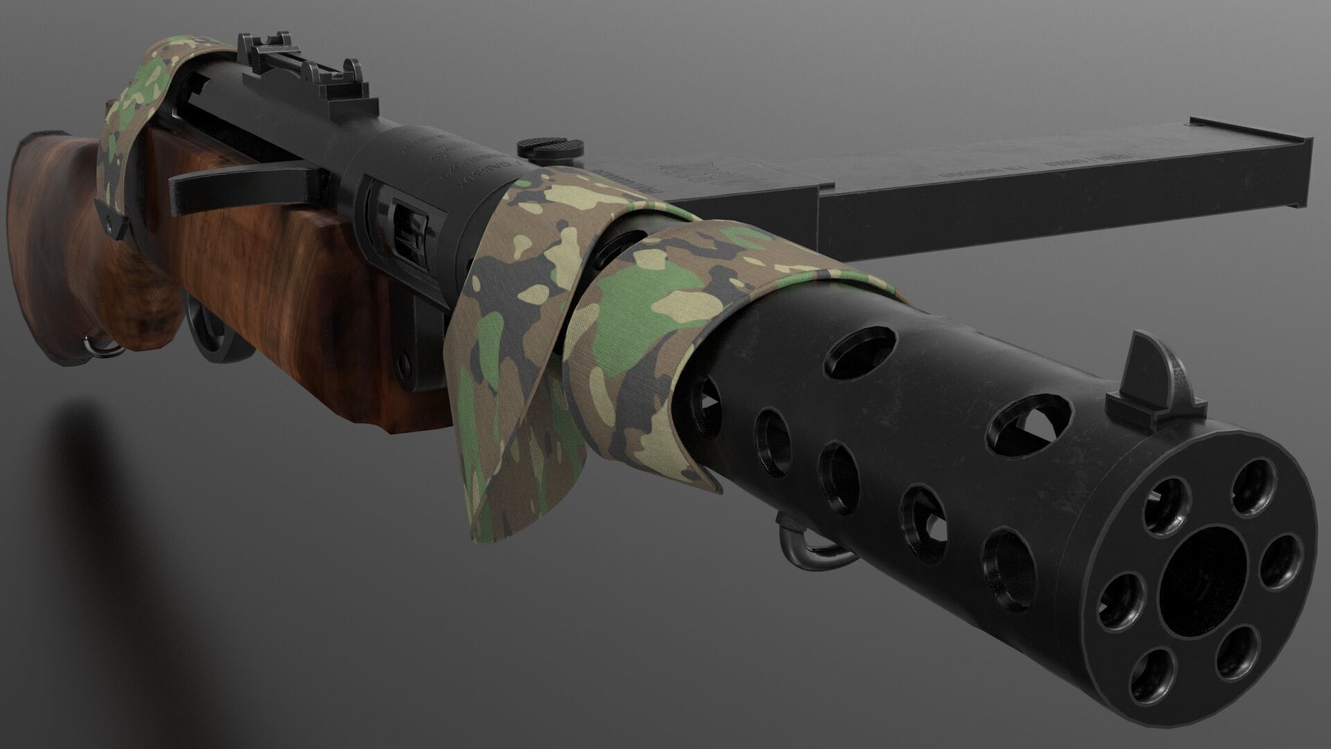 MP 28 ww2 weapon Fps-Tps Low-poly 3D model_5