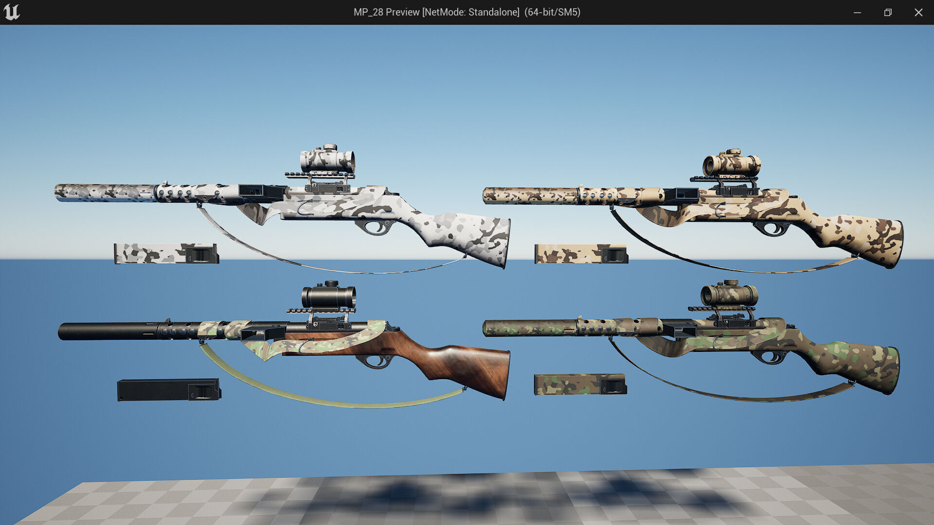 MP 28 ww2 weapon Fps-Tps Low-poly 3D model_9