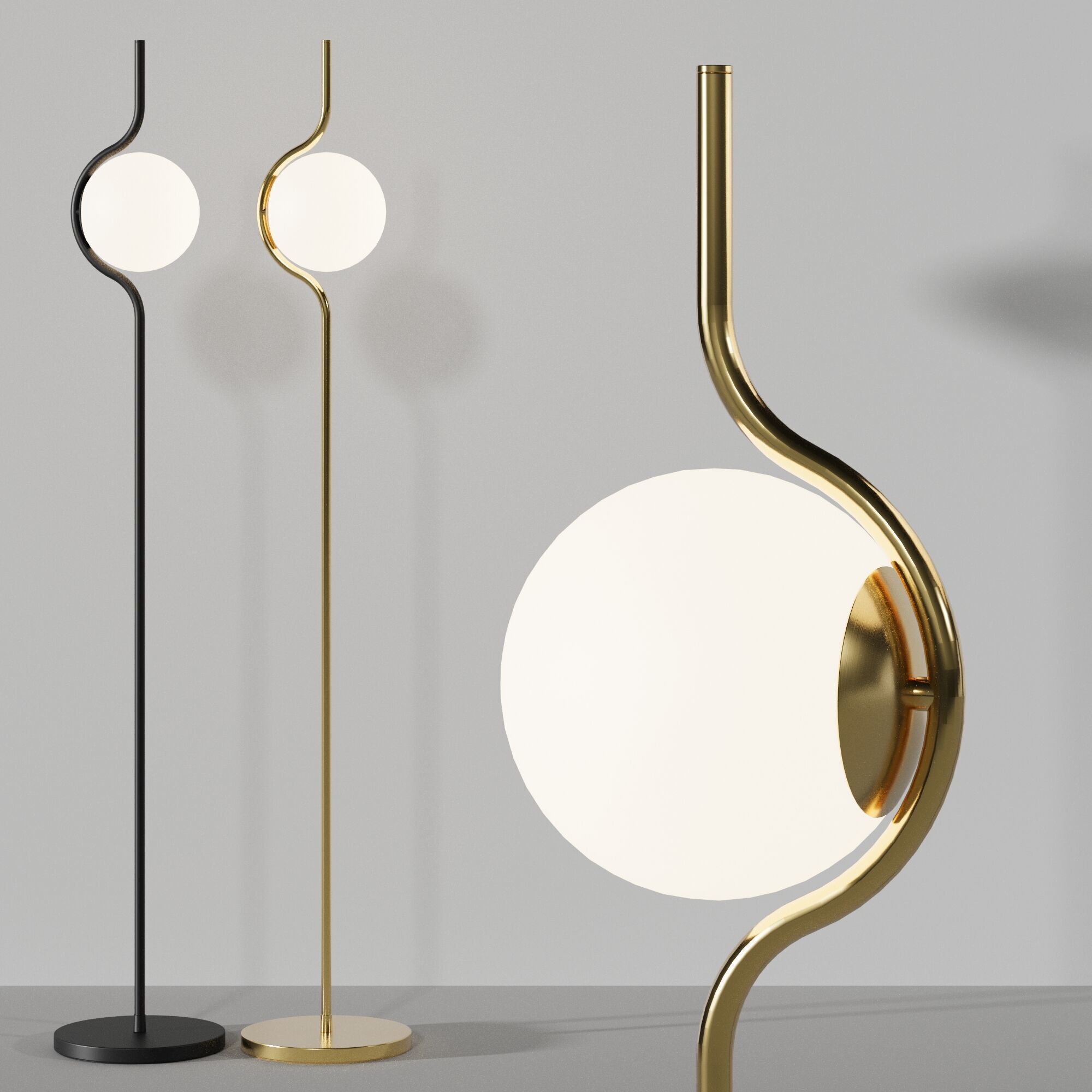 Floor lamp Faro Barcelona Le Vita 3D model_7