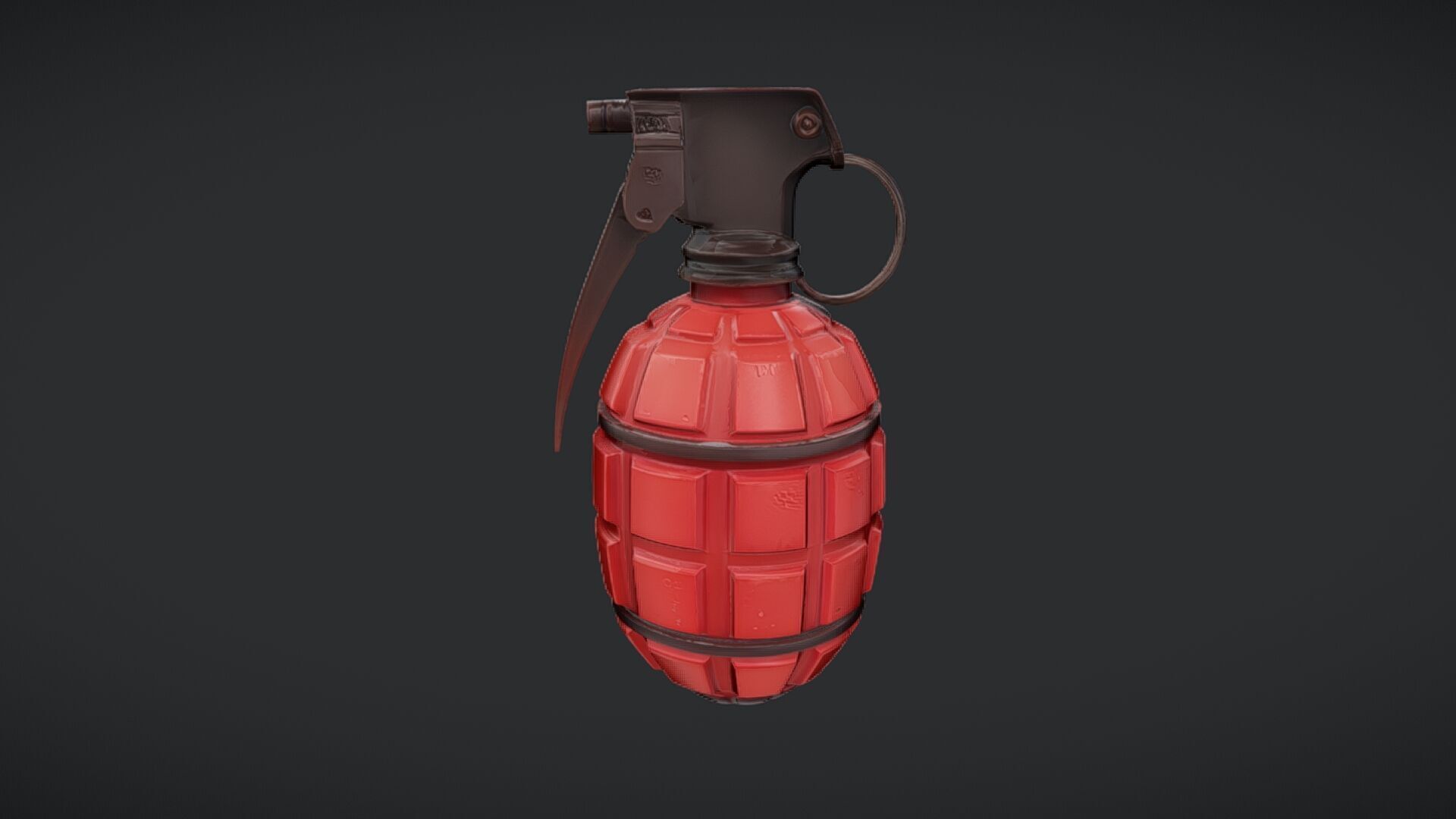red hand grenade 3D model_9