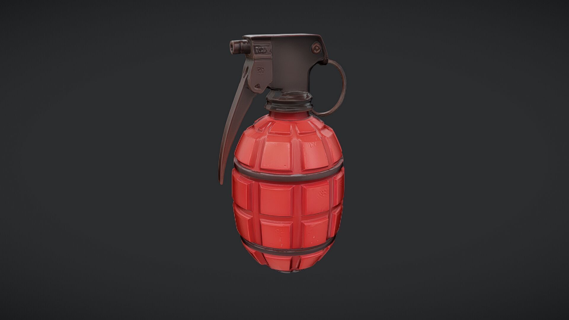 red hand grenade 3D model_7
