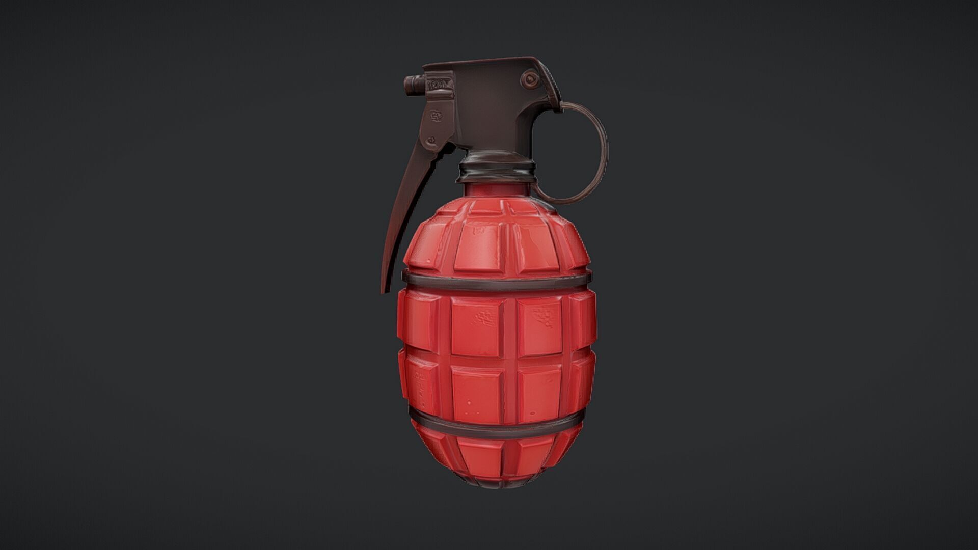 red hand grenade 3D model_8