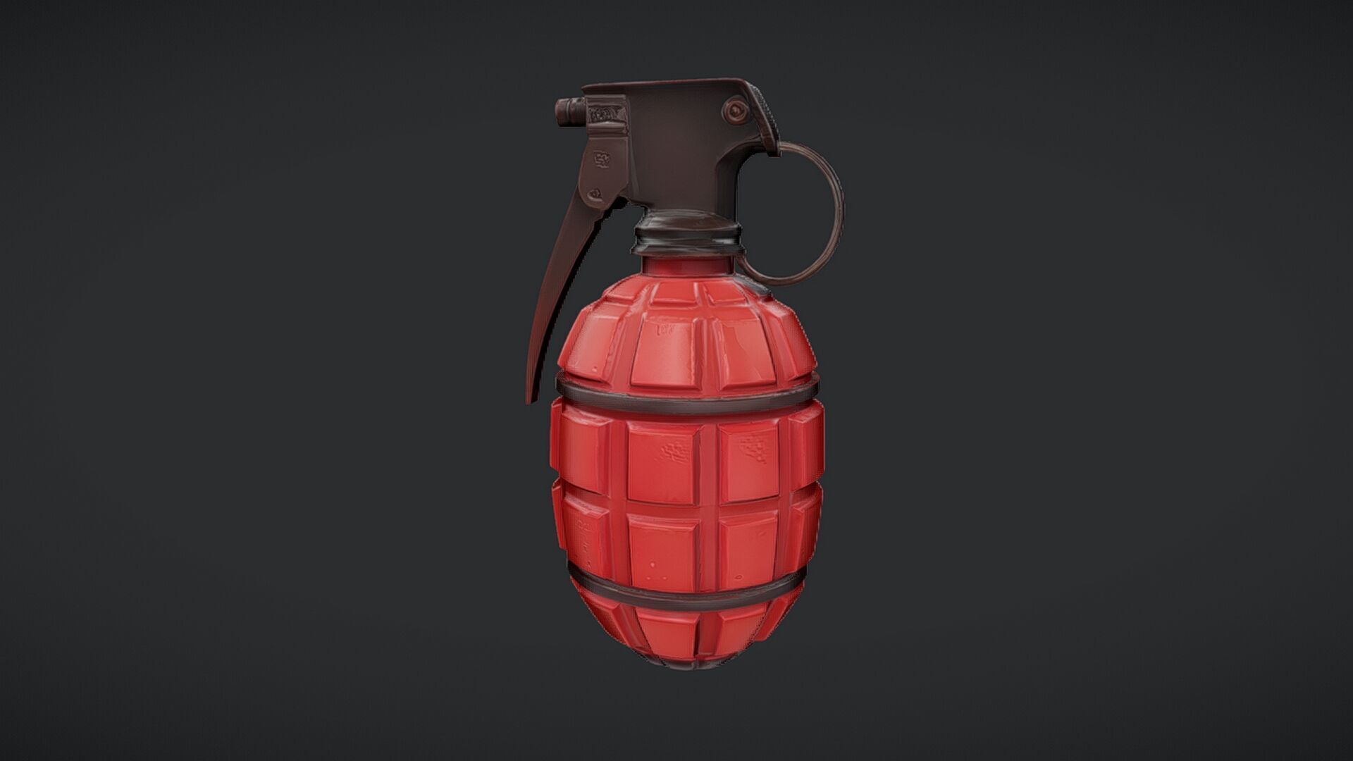 red hand grenade 3D model_10