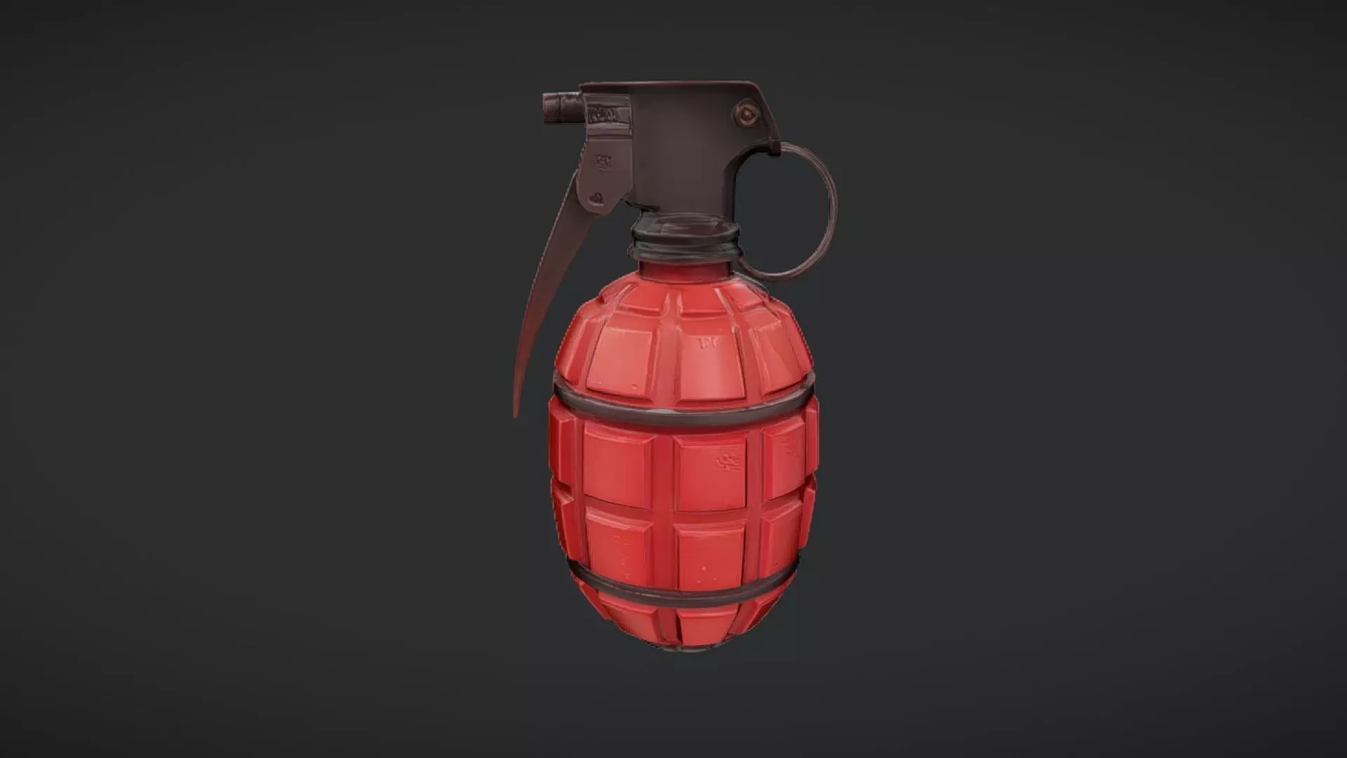 red hand grenade 3D model_0