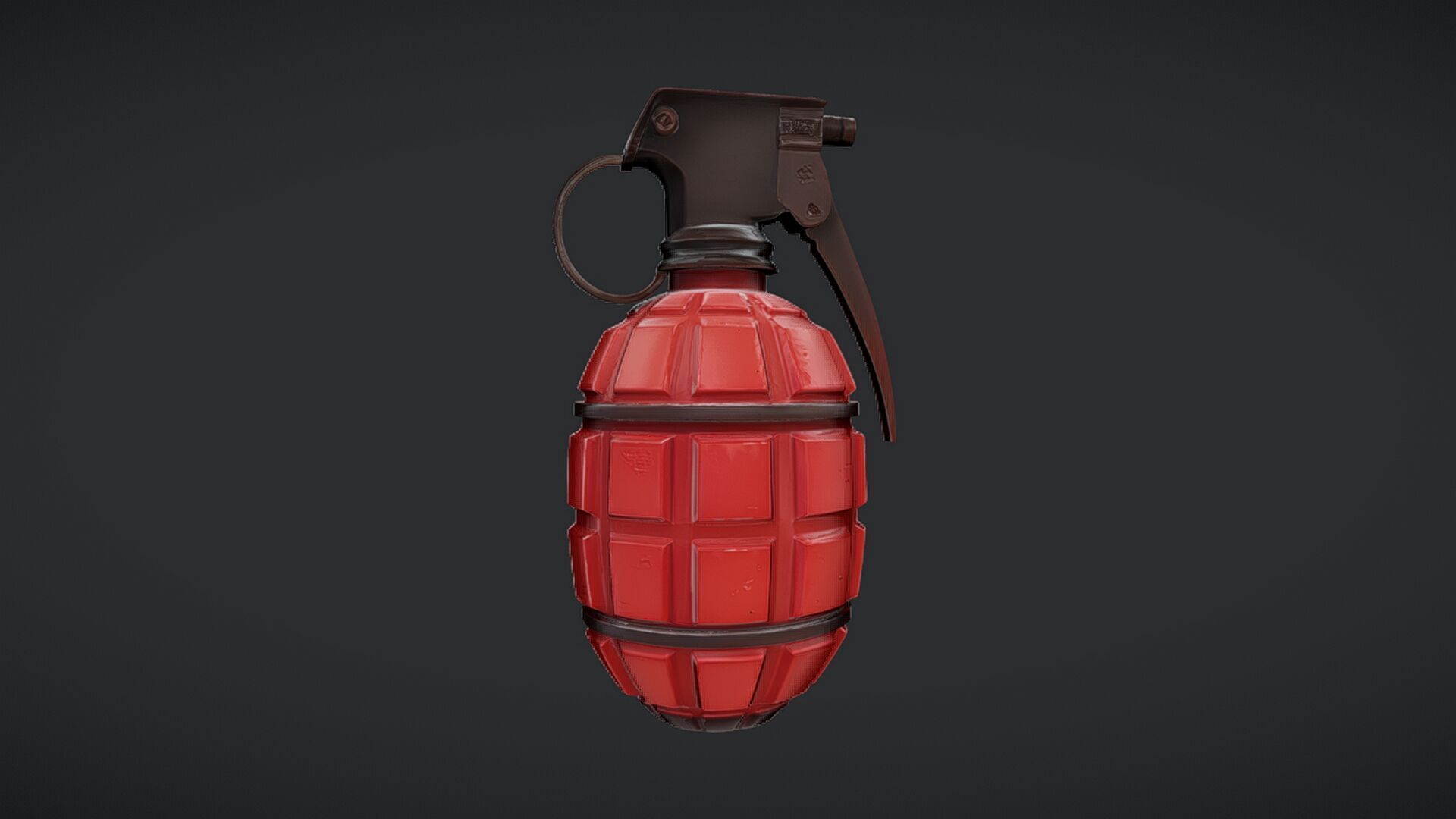 red hand grenade 3D model_4