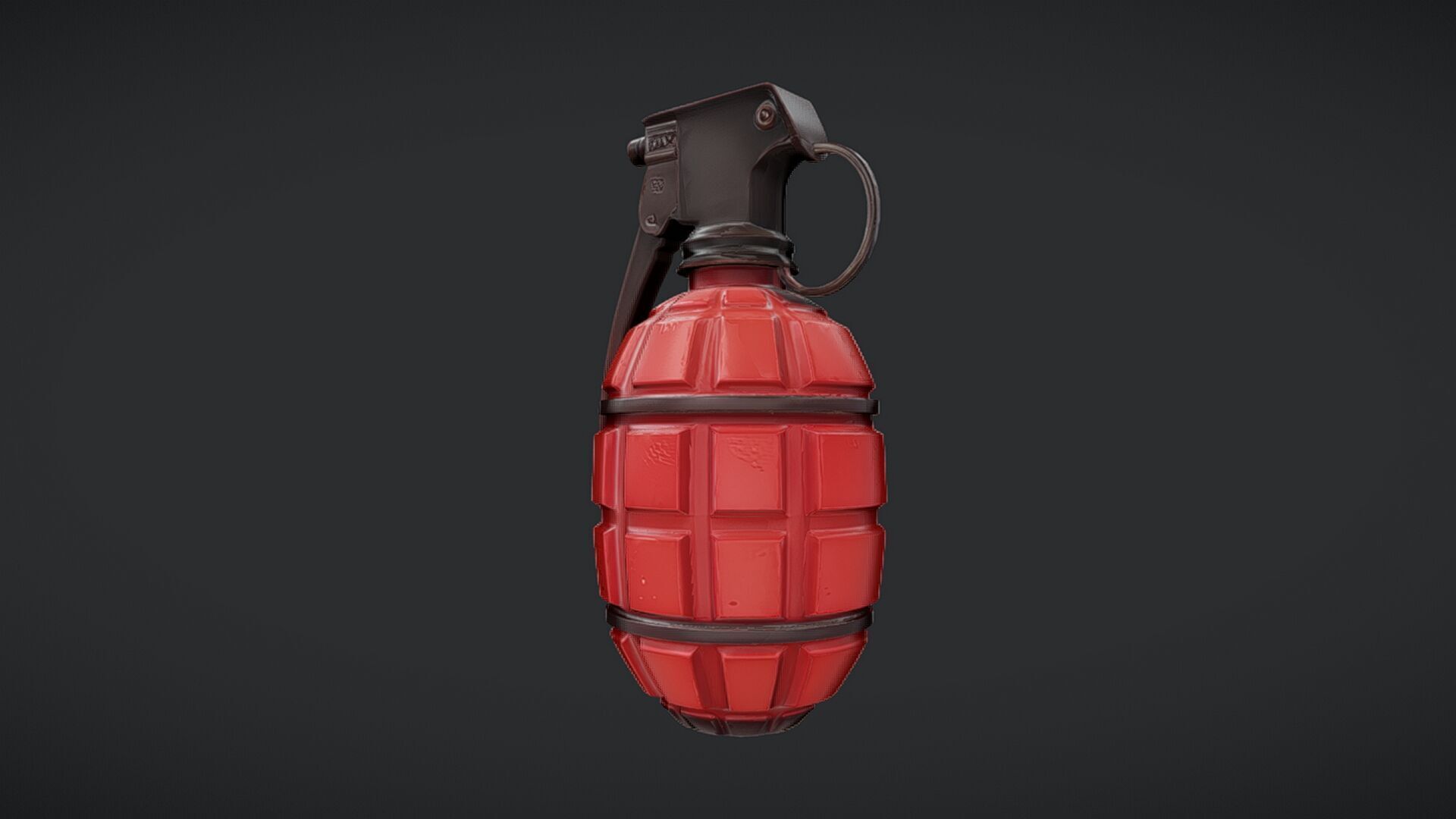 red hand grenade 3D model_2