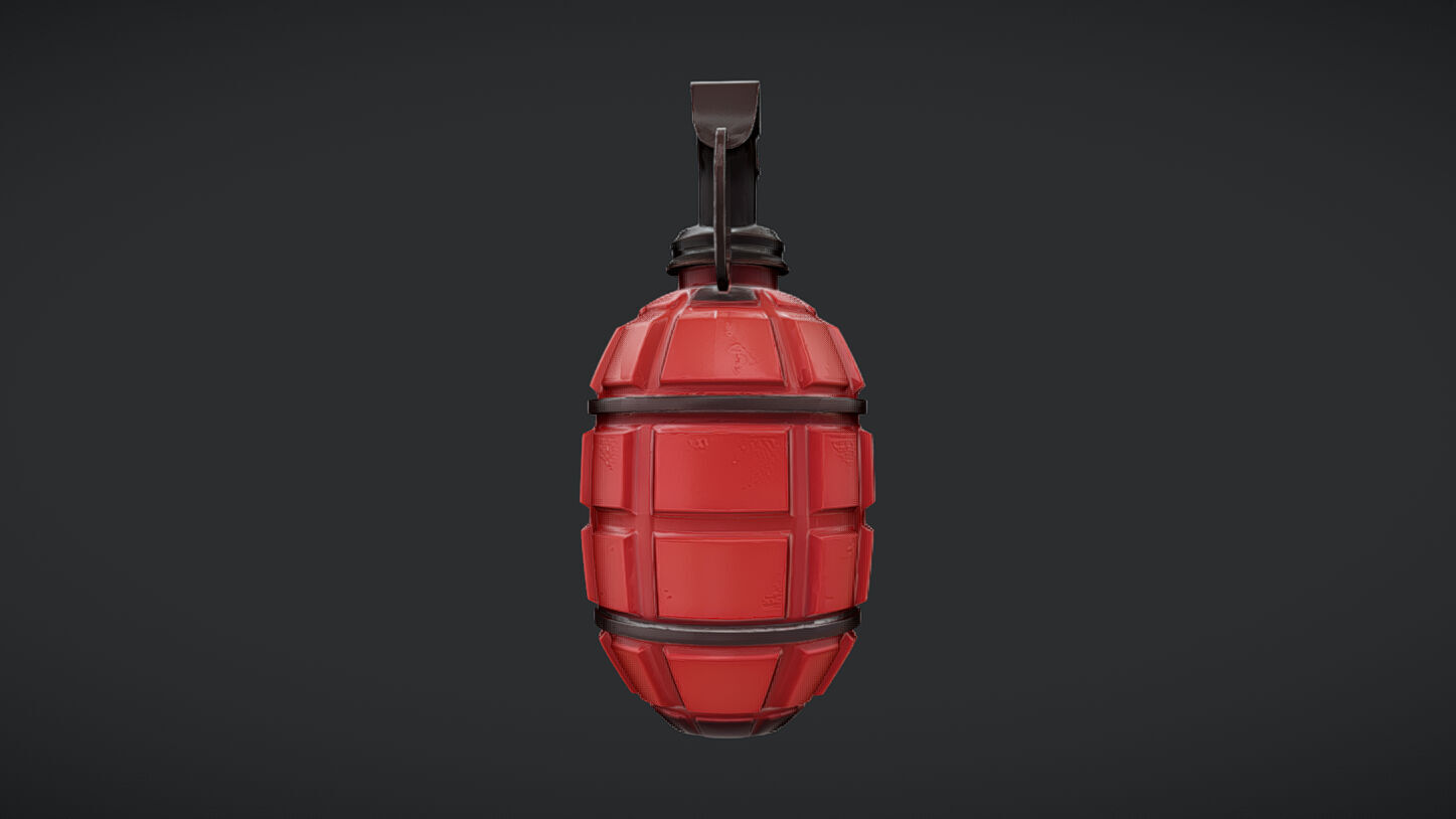 red hand grenade 3D model_29