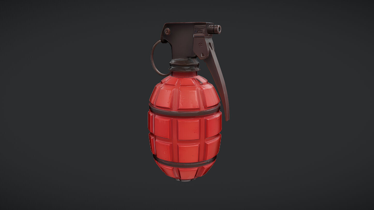 red hand grenade 3D model_31