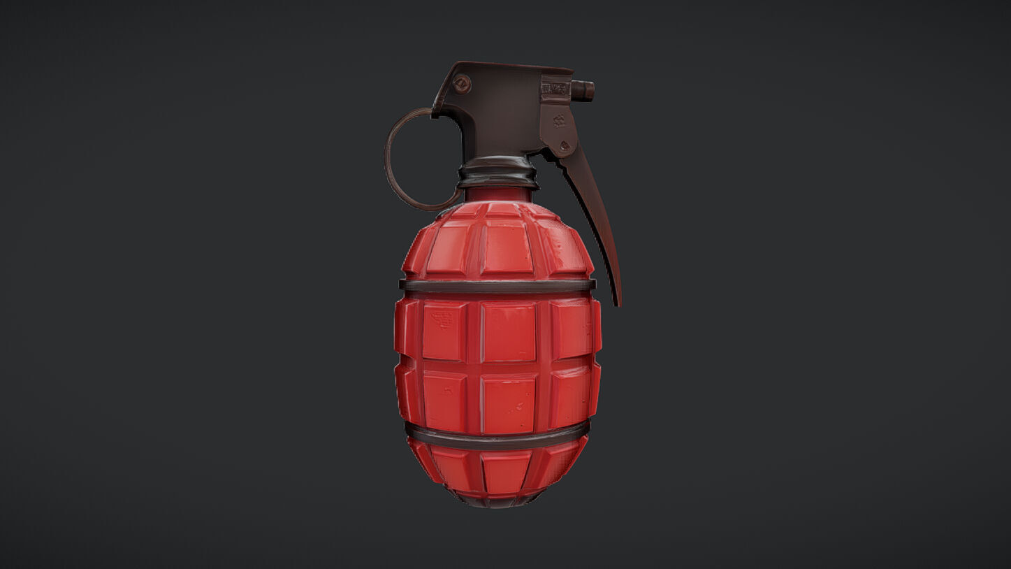 red hand grenade 3D model_30