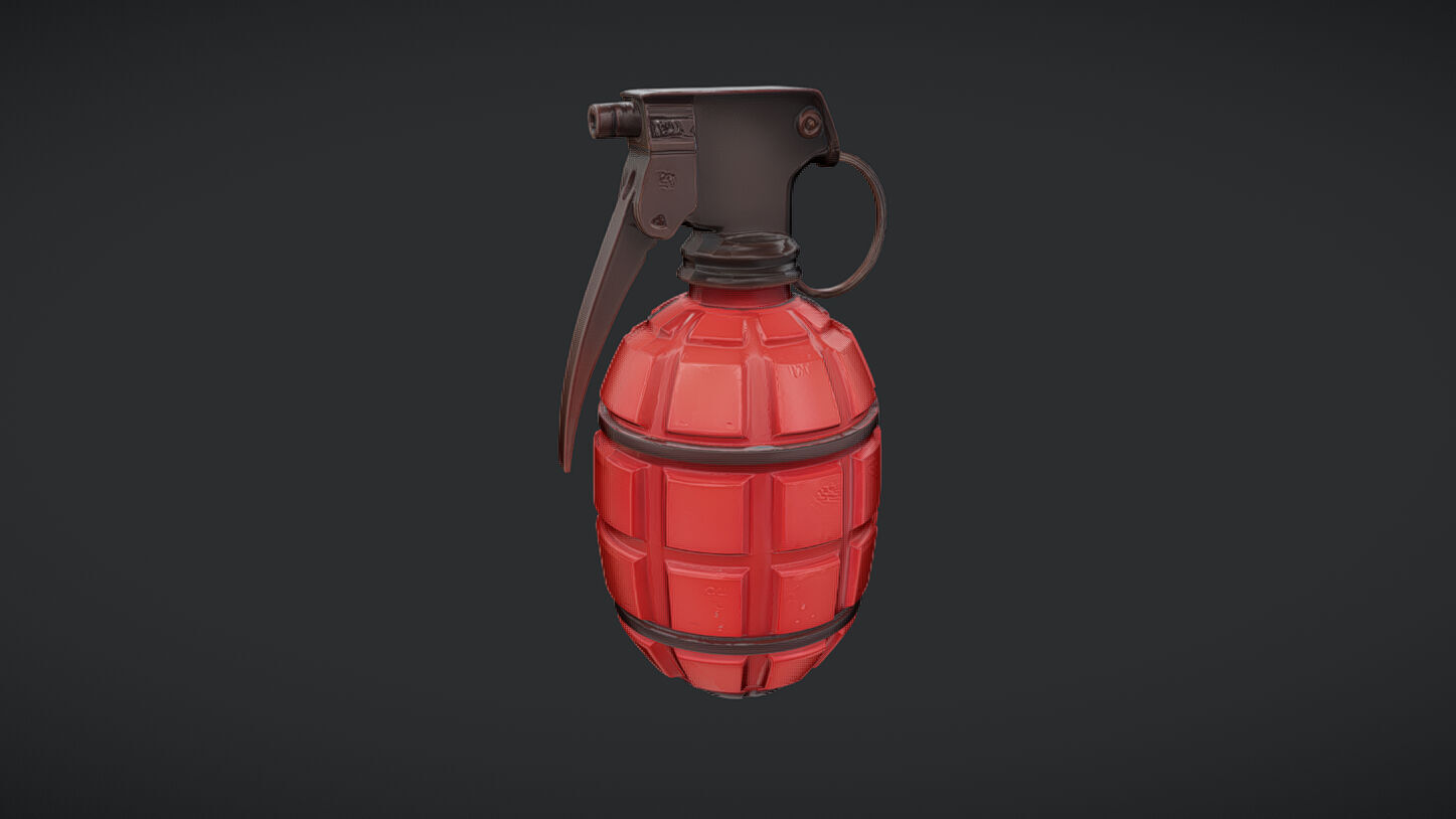 red hand grenade 3D model_33