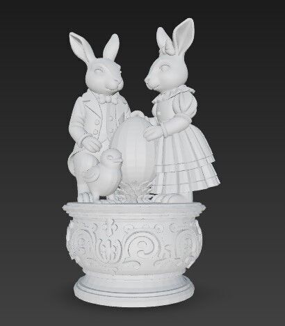 Easter Joy Bunny and Chick 3D Model 3D print model_1