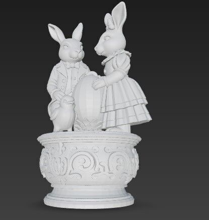 Easter Joy Bunny and Chick 3D Model 3D print model_3