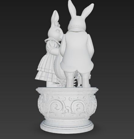 Easter Joy Bunny and Chick 3D Model 3D print model_10