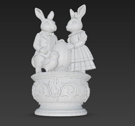 Easter Joy Bunny and Chick 3D Model 3D print model_4