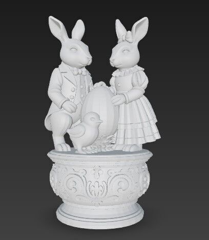 Easter Joy Bunny and Chick 3D Model 3D print model_5