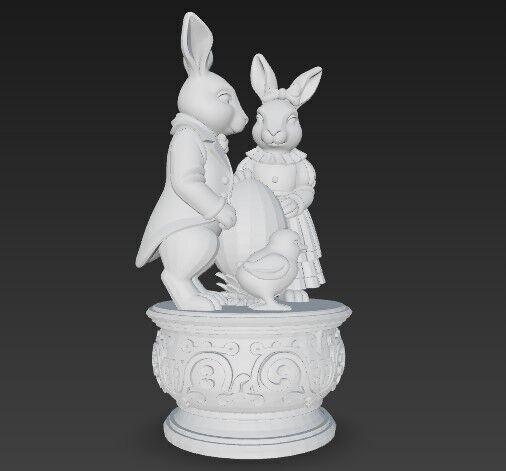 Easter Joy Bunny and Chick 3D Model 3D print model_7