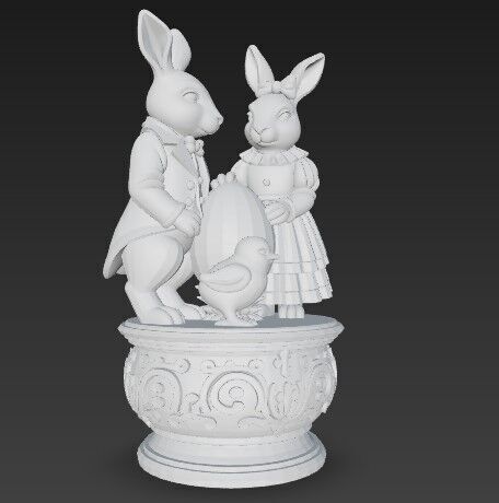 Easter Joy Bunny and Chick 3D Model 3D print model_6
