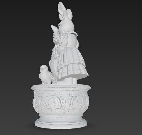 Easter Joy Bunny and Chick 3D Model 3D print model_2