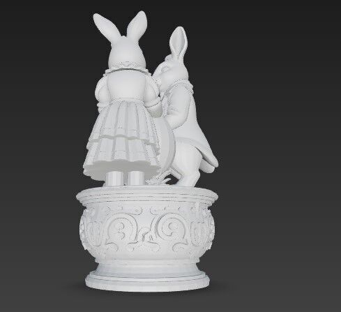 Easter Joy Bunny and Chick 3D Model 3D print model_12