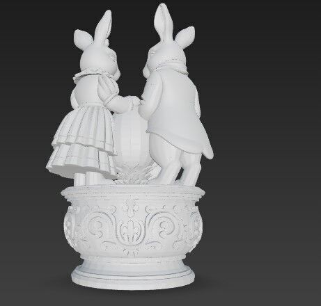 Easter Joy Bunny and Chick 3D Model 3D print model_11