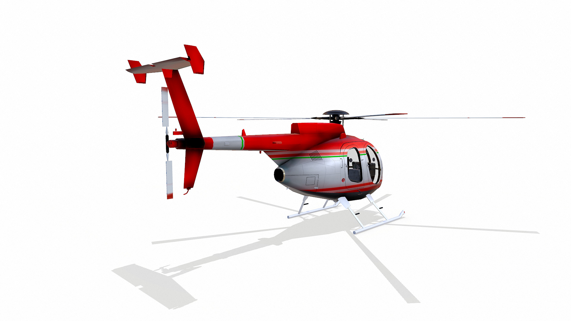 Low-poly Helicopter Low-poly 3D model_7