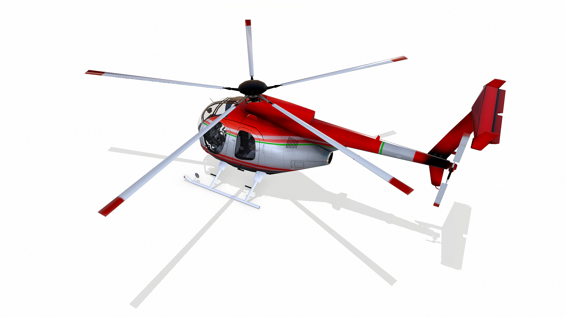 Low-poly Helicopter Low-poly 3D model_4
