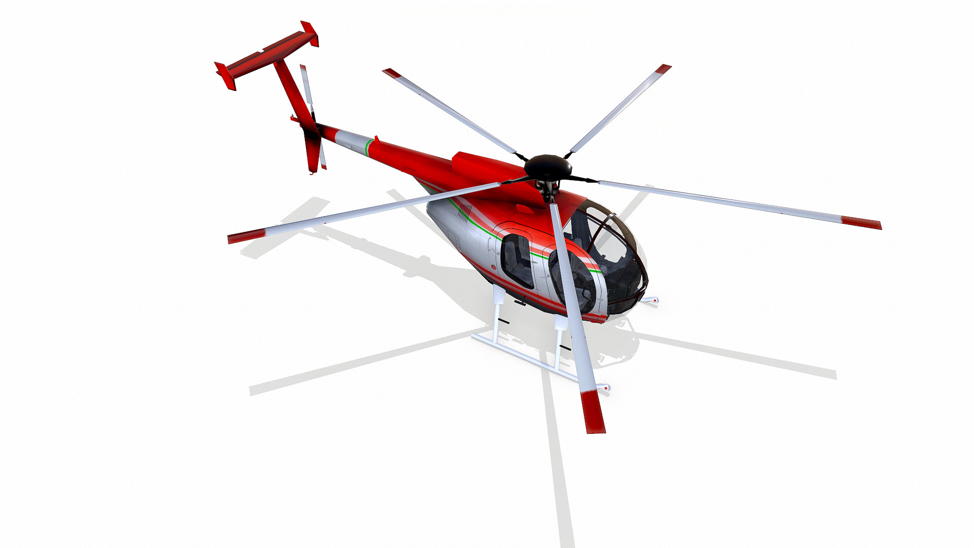Low-poly Helicopter Low-poly 3D model_9