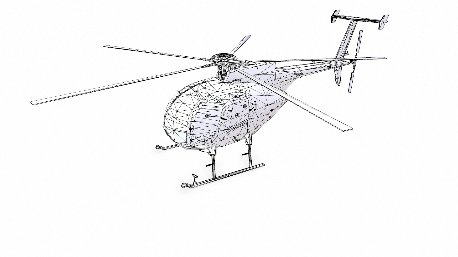 Low-poly Helicopter Low-poly 3D model_19