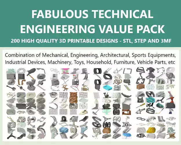FABULOUS TECHNICAL ENGINEERING VALUE PACK 3D Model Collection