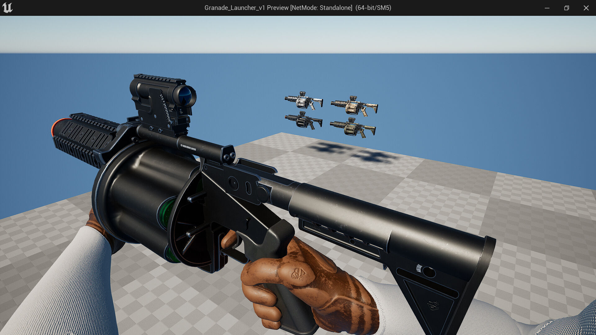 Multiple Shot Grenade Launcher Fps - Tps Low-poly 3D model_13
