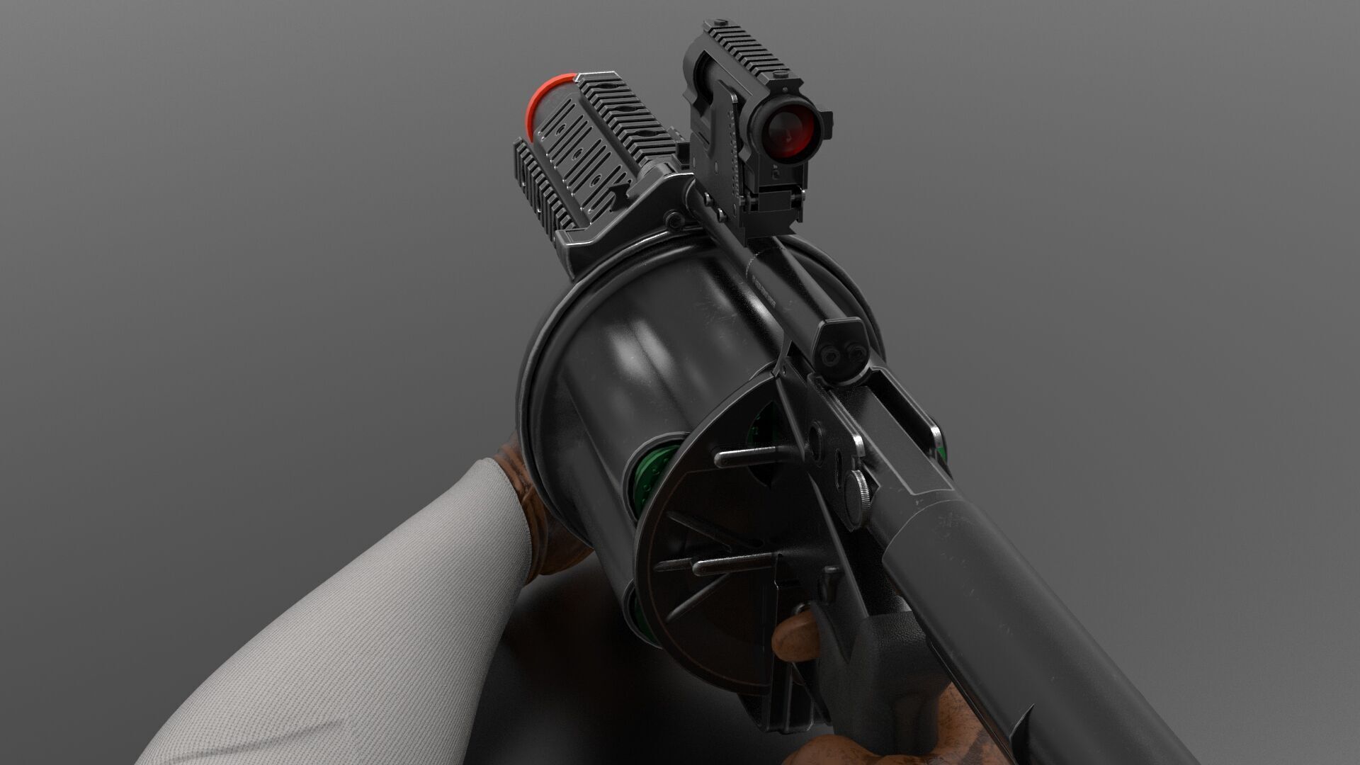 Multiple Shot Grenade Launcher Fps - Tps Low-poly 3D model_7