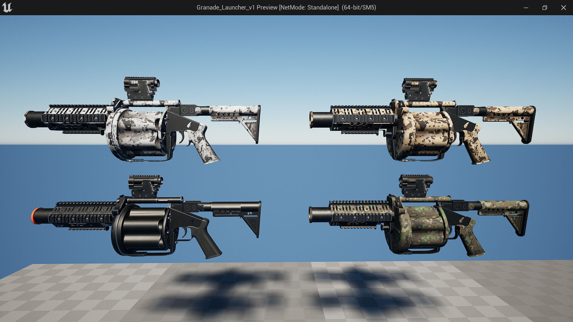 Multiple Shot Grenade Launcher Fps - Tps Low-poly 3D model_14