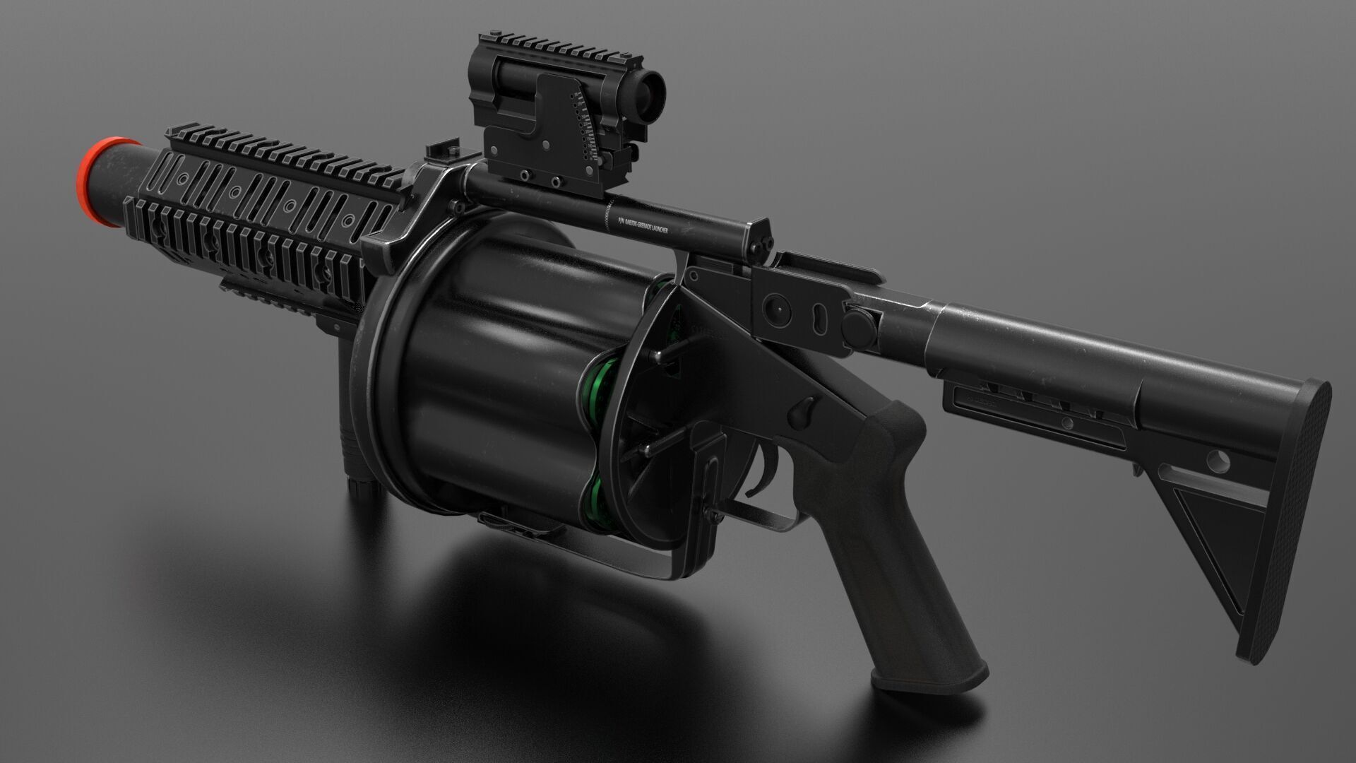 Multiple Shot Grenade Launcher Fps - Tps Low-poly 3D model_5