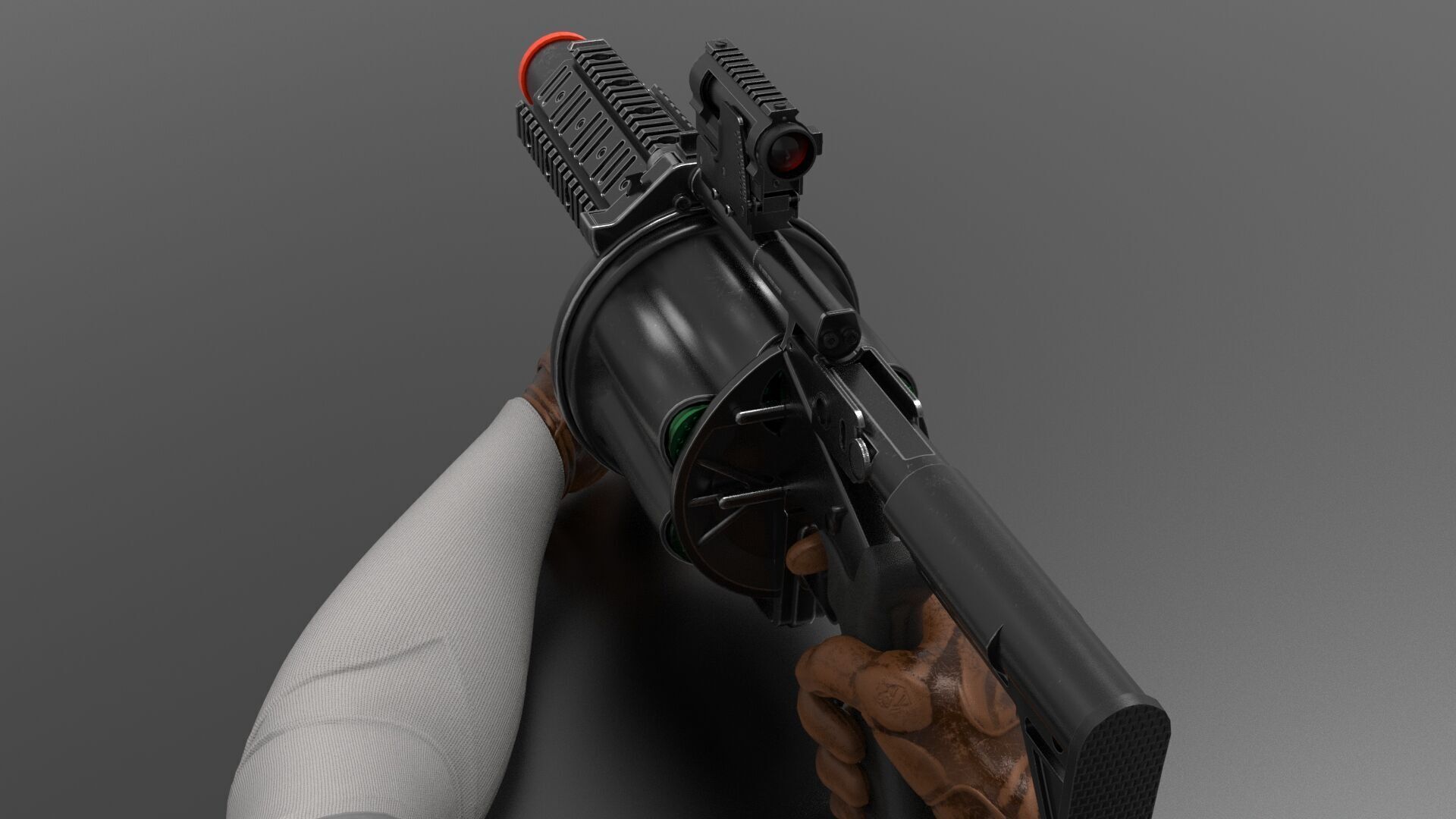 Multiple Shot Grenade Launcher Fps - Tps Low-poly 3D model_6