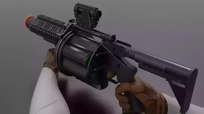 Multiple Shot Grenade Launcher Fps - Tps Low-poly 3D model