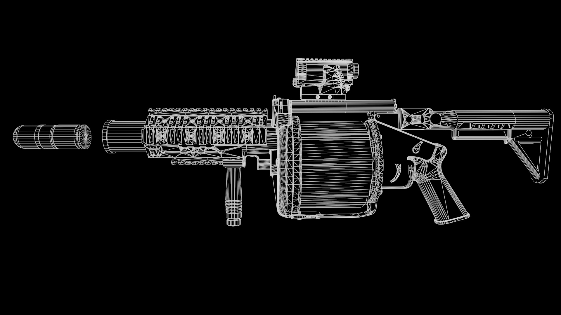 Multiple Shot Grenade Launcher Fps - Tps Low-poly 3D model_16